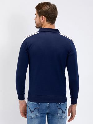navy blue cotton casual jacket - 15483584 - Standard Image - 3