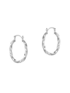 silver metal hoop earring - 15483939 - Standard Image - 3