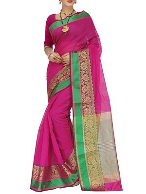 set of 2 zari bordered cotton saree with blouse - 15484170 - Standard Image - 3