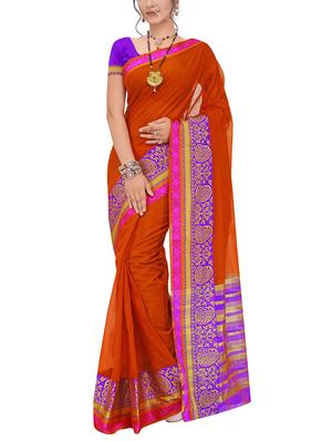 set of 2 zari bordered saree with blouse - 15484277 - Standard Image - 3