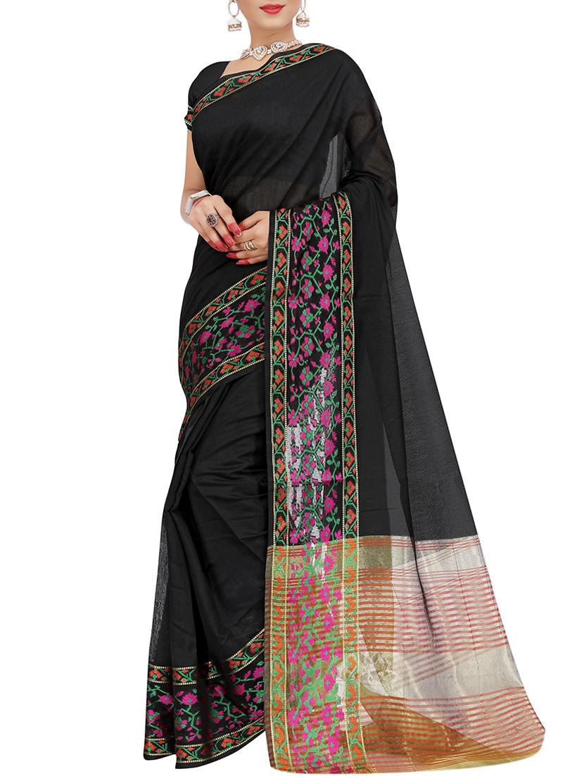 set of 2 zari bordered saree with blouse - 15484282 - Zoom Image - 3