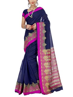 set of 2 zari bordered saree with blouse - 15484308 - Standard Image - 3