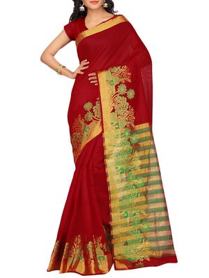set of 2 zari bordered saree with blouse - 15484438 - Standard Image - 3