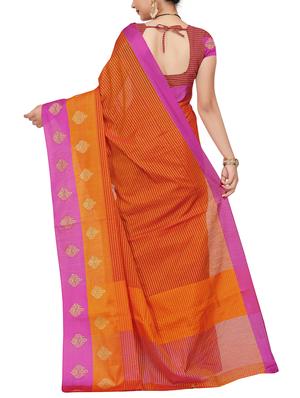 set of 2 zari bordered saree with blouse - 15484449 - Standard Image - 3