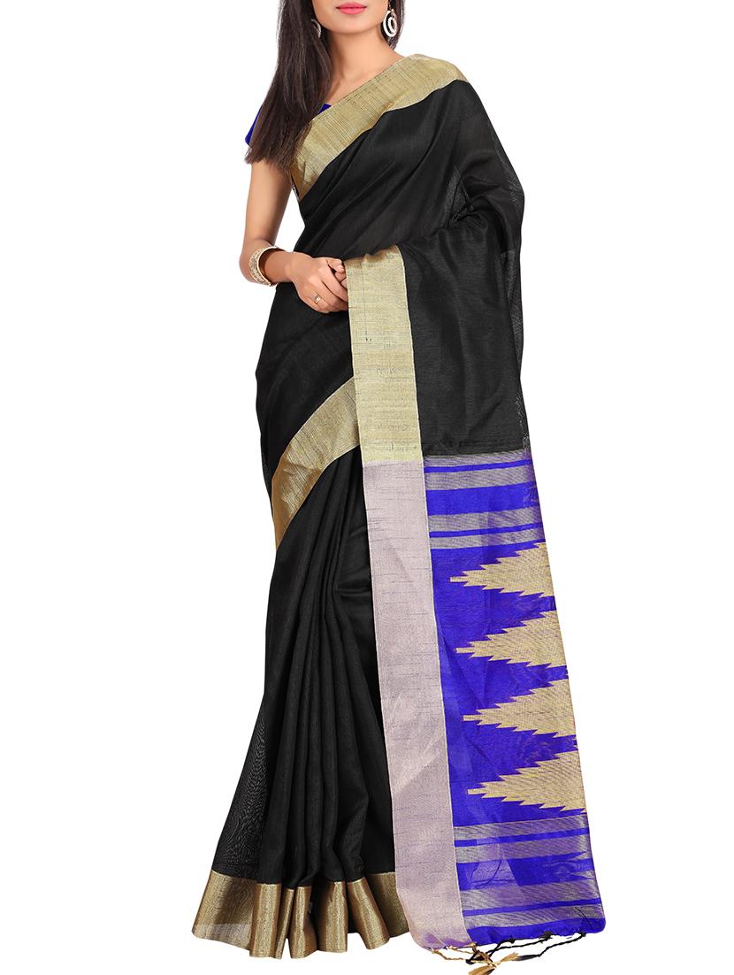 set of 2 zari bordered saree with blouse - 15484498 - Zoom Image - 3
