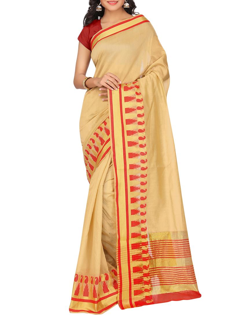 set of 2 zari bordered saree with blouse - 15484509 - Zoom Image - 3