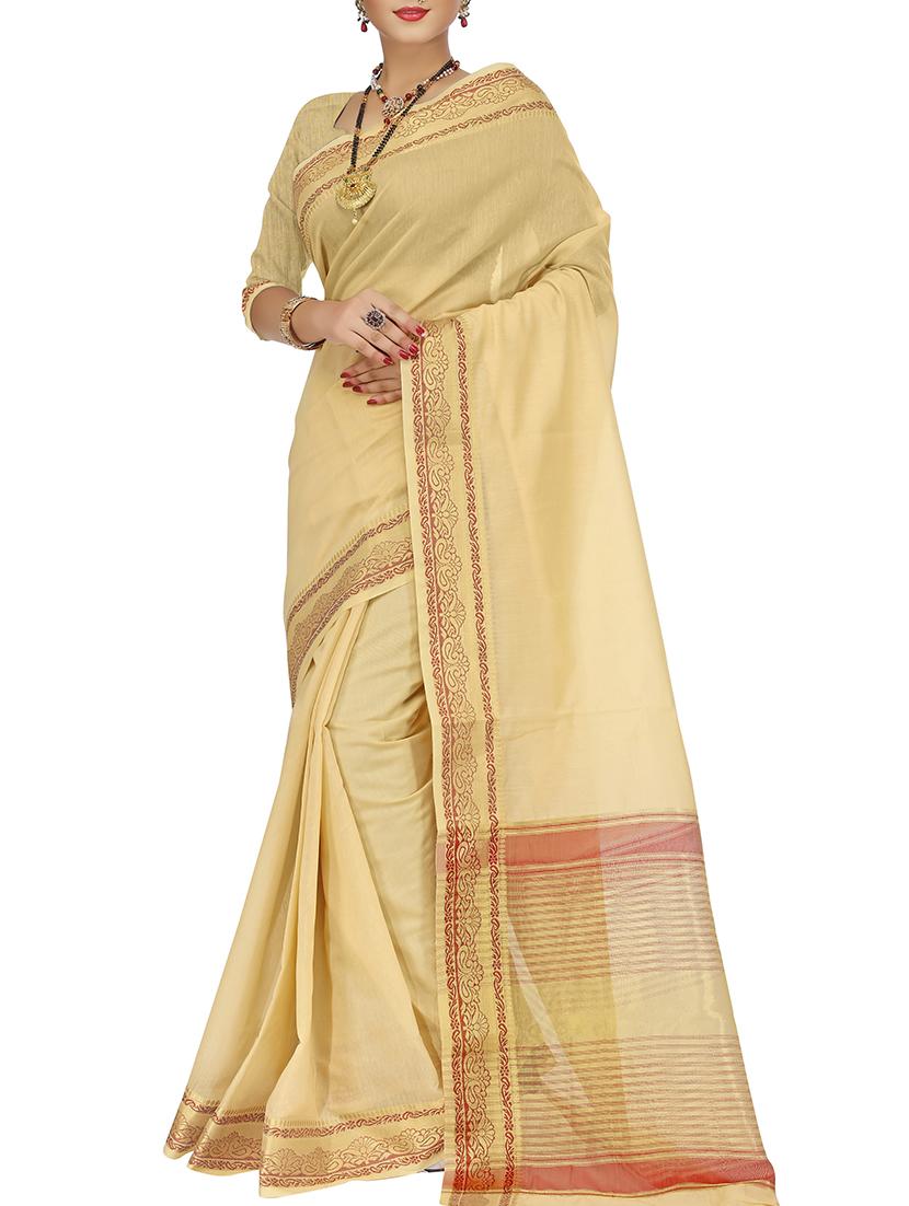 set of 2 zari bordered saree with blouse - 15484512 - Zoom Image - 3