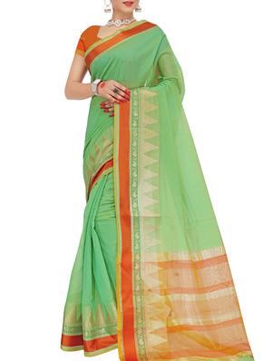 set of 2 zari bordered saree with blouse - 15484513 - Standard Image - 3