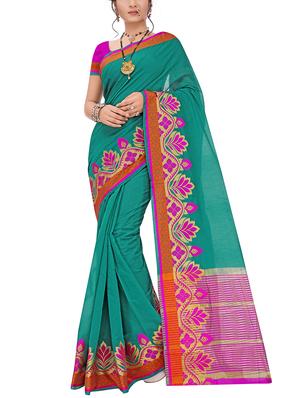 set of 2 zari bordered saree with blouse - 15484524 - Standard Image - 3
