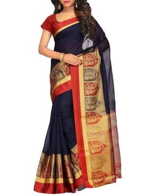 set of 2 zari bordered saree with blouse - 15484525 - Standard Image - 3