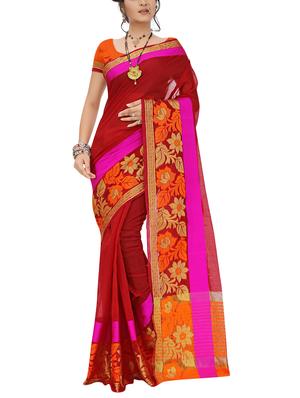 set of 2 zari bordered saree with blouse - 15484529 - Standard Image - 3
