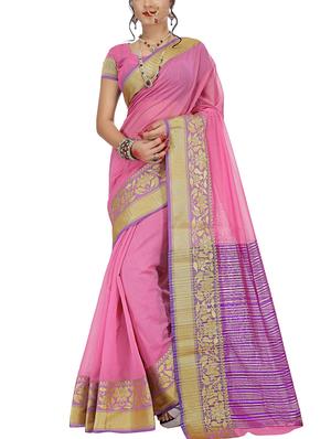 set of 2 zari bordered saree with blouse - 15484530 - Standard Image - 3
