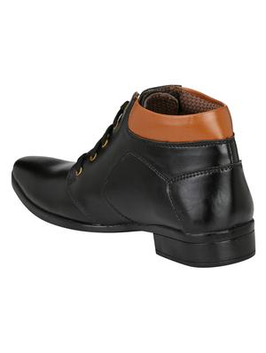 black leatherette low ankle boots - 15484943 - Standard Image - 3