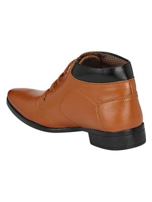 tan leatherette low ankle boots - 15484944 - Standard Image - 3