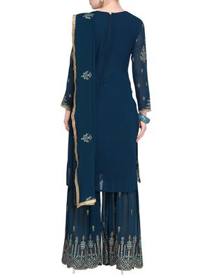 Contrast Floral embroidered sharara suit - 15485428 - Standard Image - 3