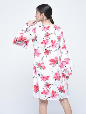 Bell sleeved floral shift dress - 15486010 - Standard Image - 3