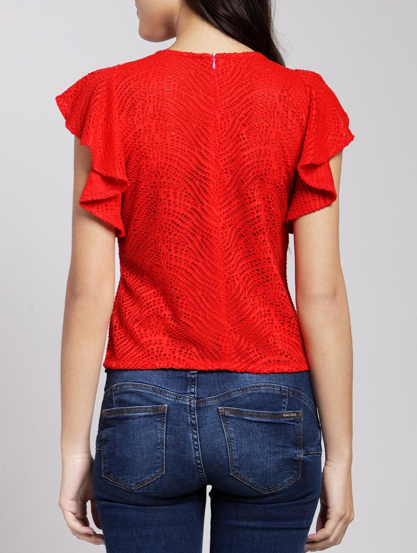 ruffle detail mesh top - 15486042 - Zoom Image - 3