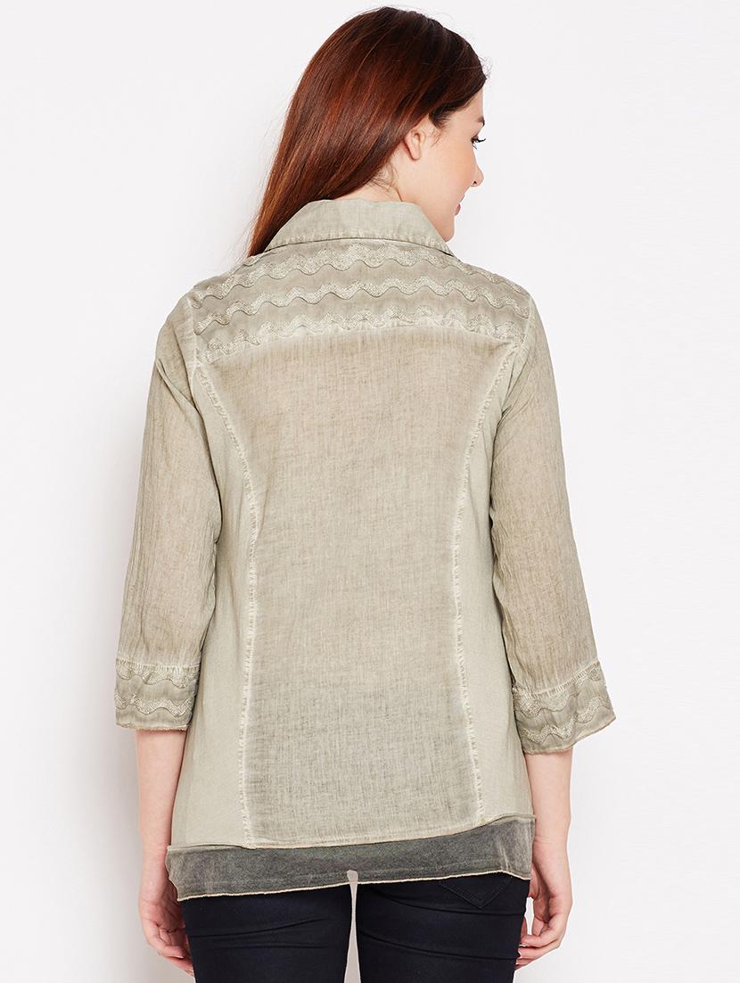 sheer paneled embroidered tunic - 15486154 - Zoom Image - 3