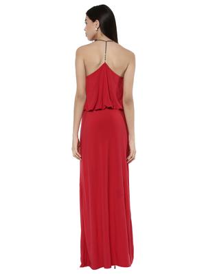 side slit backless maxi dress - 15486337 - Standard Image - 3