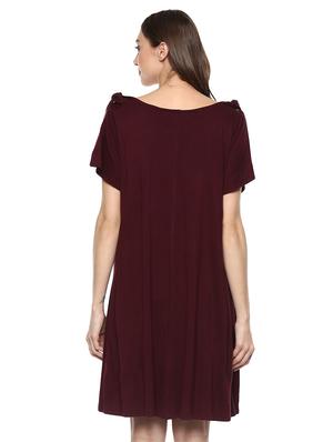 tie knot flutter sleeved a-line dress - 15487137 - Standard Image - 3