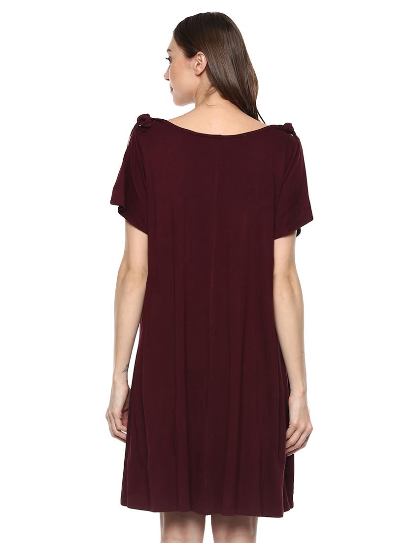 tie knot flutter sleeved a-line dress - 15487137 - Zoom Image - 3