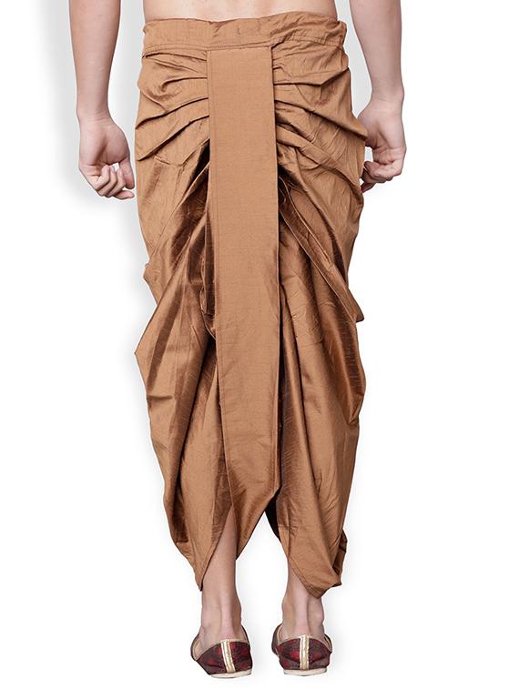 brown polyester dhoti - 15487732 - Zoom Image - 3