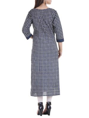 checkered straight kurta - 15490553 - Standard Image - 3