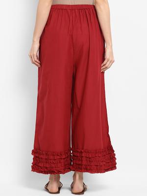 ruffled straight palazzo - 15490879 - Standard Image - 3