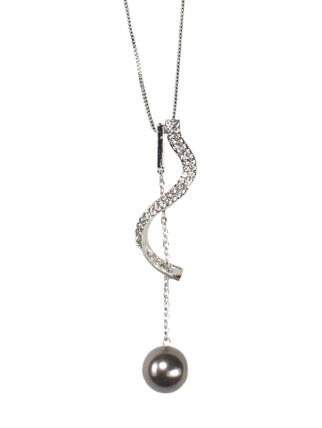 silver tone long necklace - 15490928 - Zoom Image - 3