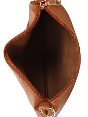 tan leatherette (pu) regular sling bag - 15491128 - Standard Image - 3