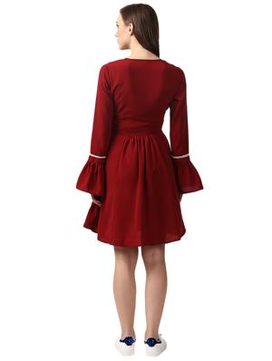 bell sleeved lace detailed dress - 15491836 - Standard Image - 3