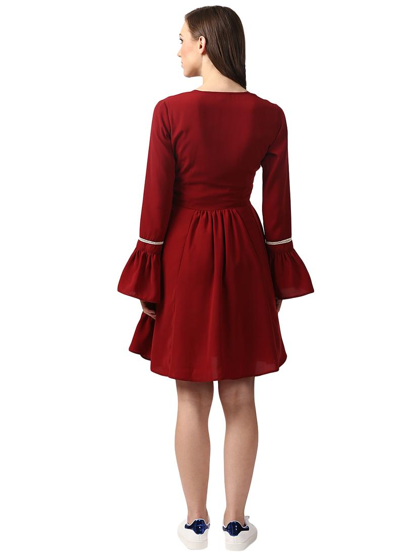 bell sleeved lace detailed dress - 15491836 - Zoom Image - 3