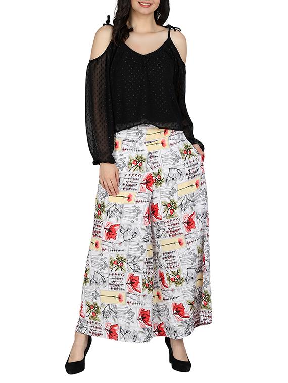 set of 2 printed flared palazzo - 15492118 - Zoom Image - 6