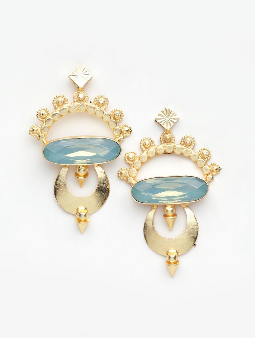 blue gold tone stone earrings - 15492281 - Zoom Image - 3