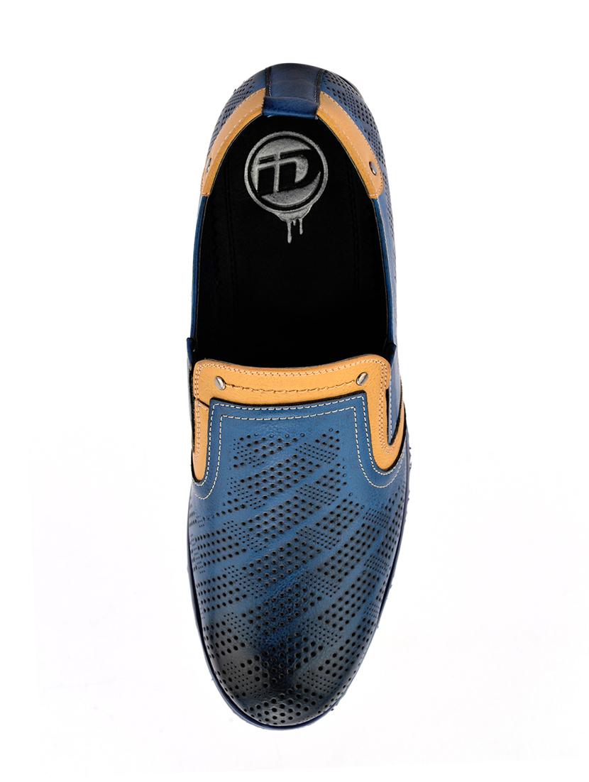 navy Leather casual slip ons - 15492819 - Zoom Image - 3