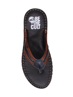 tan Leather toe separator slippers - 15492894 - Standard Image - 3