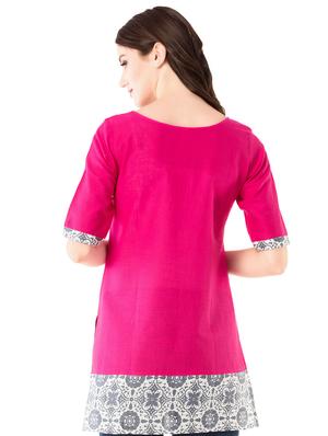 pink straight kurti - 15493107 - Standard Image - 3