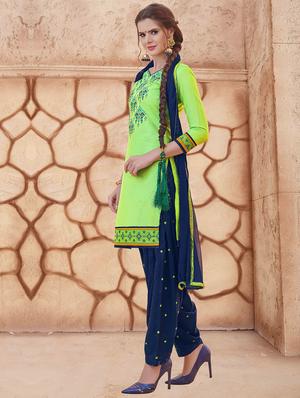 Embroidered unstitched salwar suit - 15493216 - Standard Image - 3
