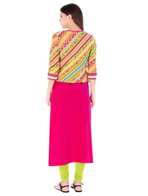 a-line kurta with jacket - 15493408 - Standard Image - 3