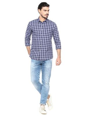 blue cotton casual shirt - 15493491 - Standard Image - 3