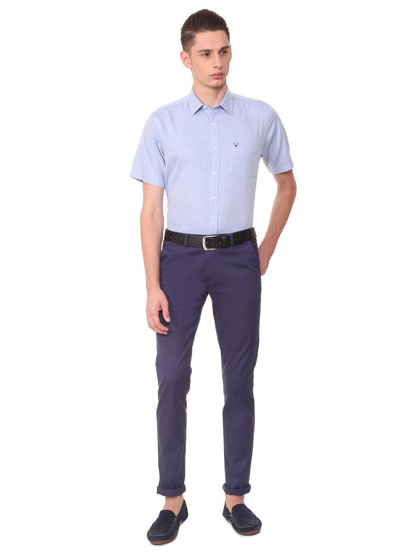 blue cotton casual shirt - 15493494 - Zoom Image - 3