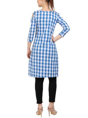 Checkered straight kurta - 15493752 - Standard Image - 3