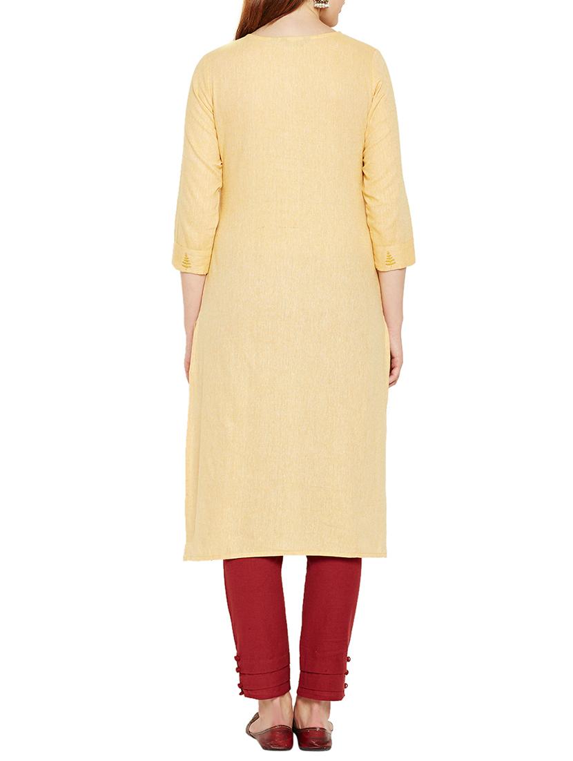 Embroidered straight kurta - 15494270 - Zoom Image - 3