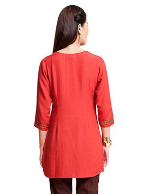Embroidered a-line kurti - 15494738 - Standard Image - 3
