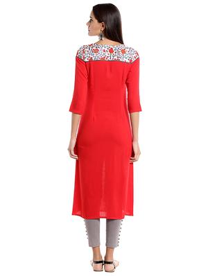 Straight slit printed kurta - 15494752 - Standard Image - 3
