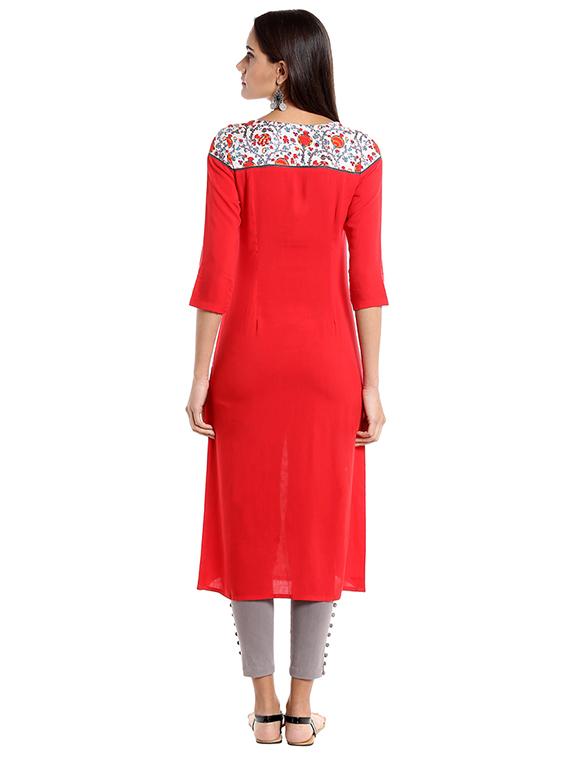 Straight slit printed kurta - 15494752 - Zoom Image - 3