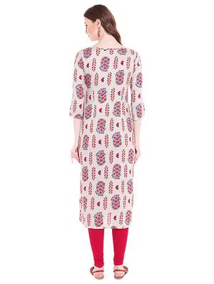 Straight panel print kurta - 15494755 - Standard Image - 3