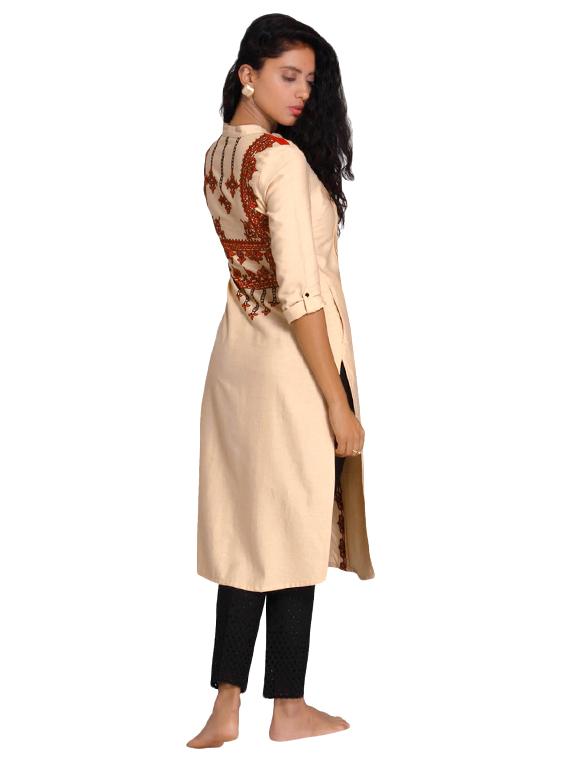 Straight pintucks kurta - 15494756 - Zoom Image - 3