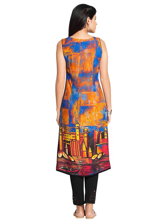 Straight digital print kurta - 15494764 - Zoom Image - 3