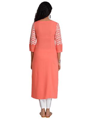 Straight double slit kurta - 15494784 - Standard Image - 3